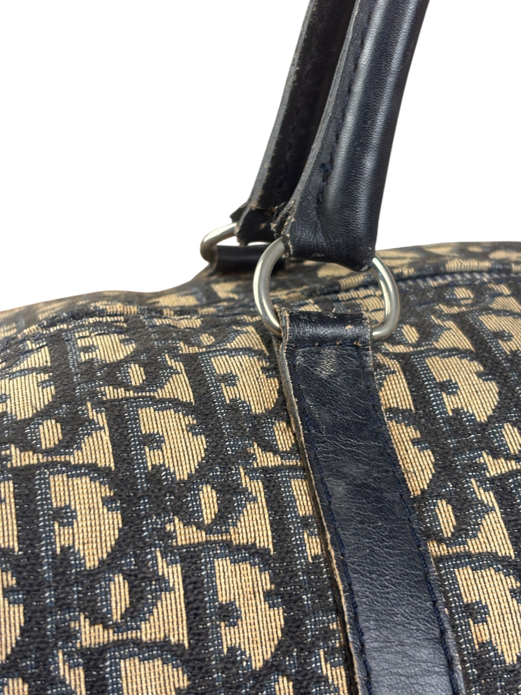 Christian Dior Vintage Navy Blue Trotter Boston Bag