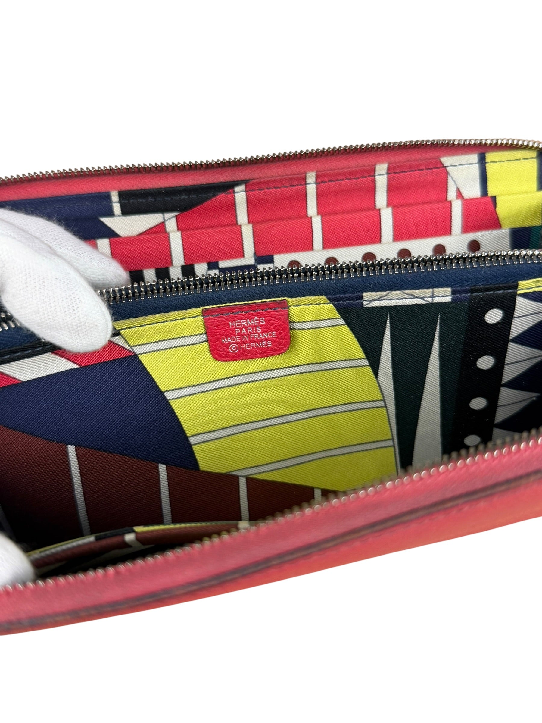Hermes Pink Epsom Leather Silk'In Long Wallet