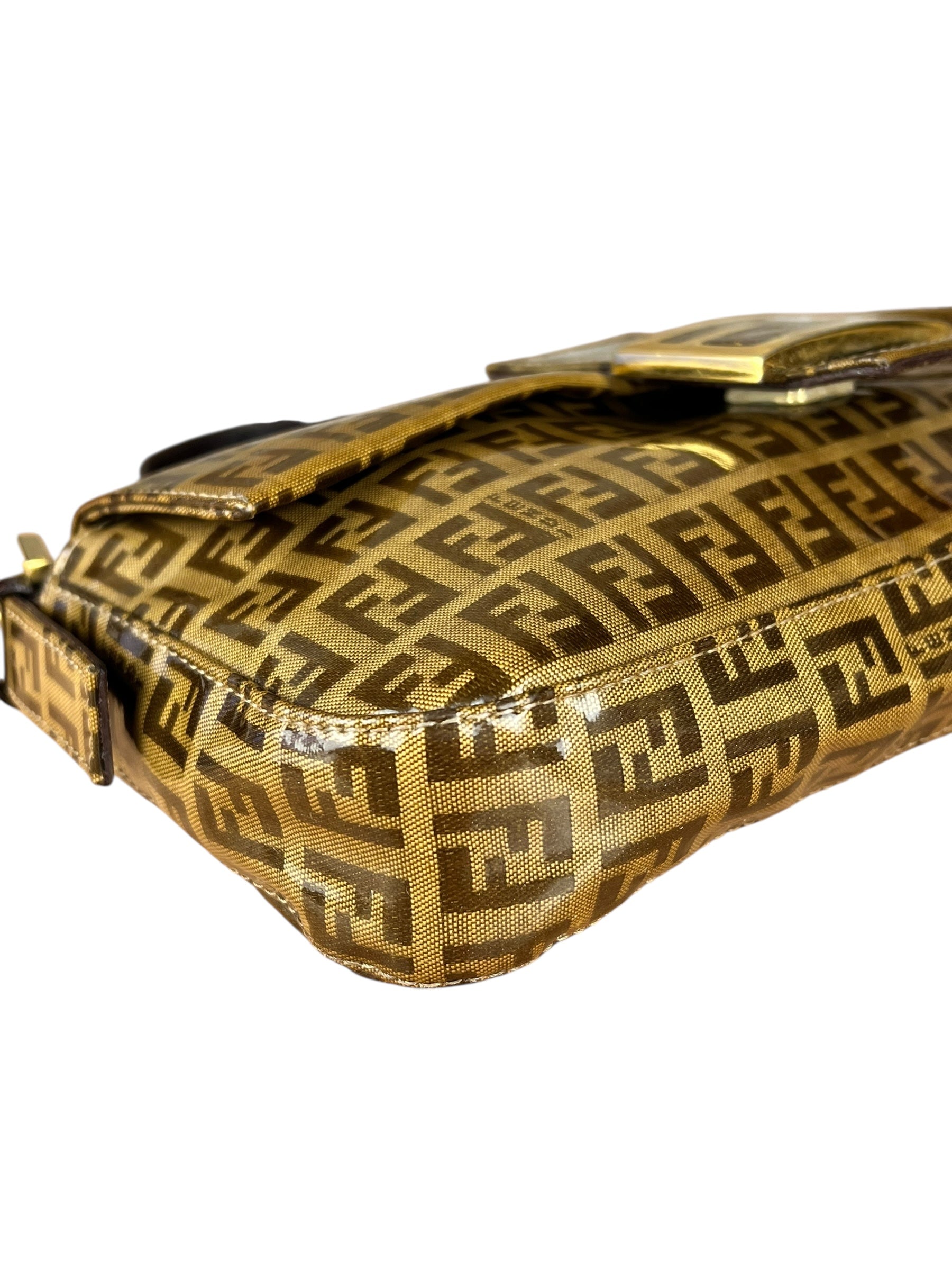 Fendi FF Sequin PVC Coated Canvas Baguette