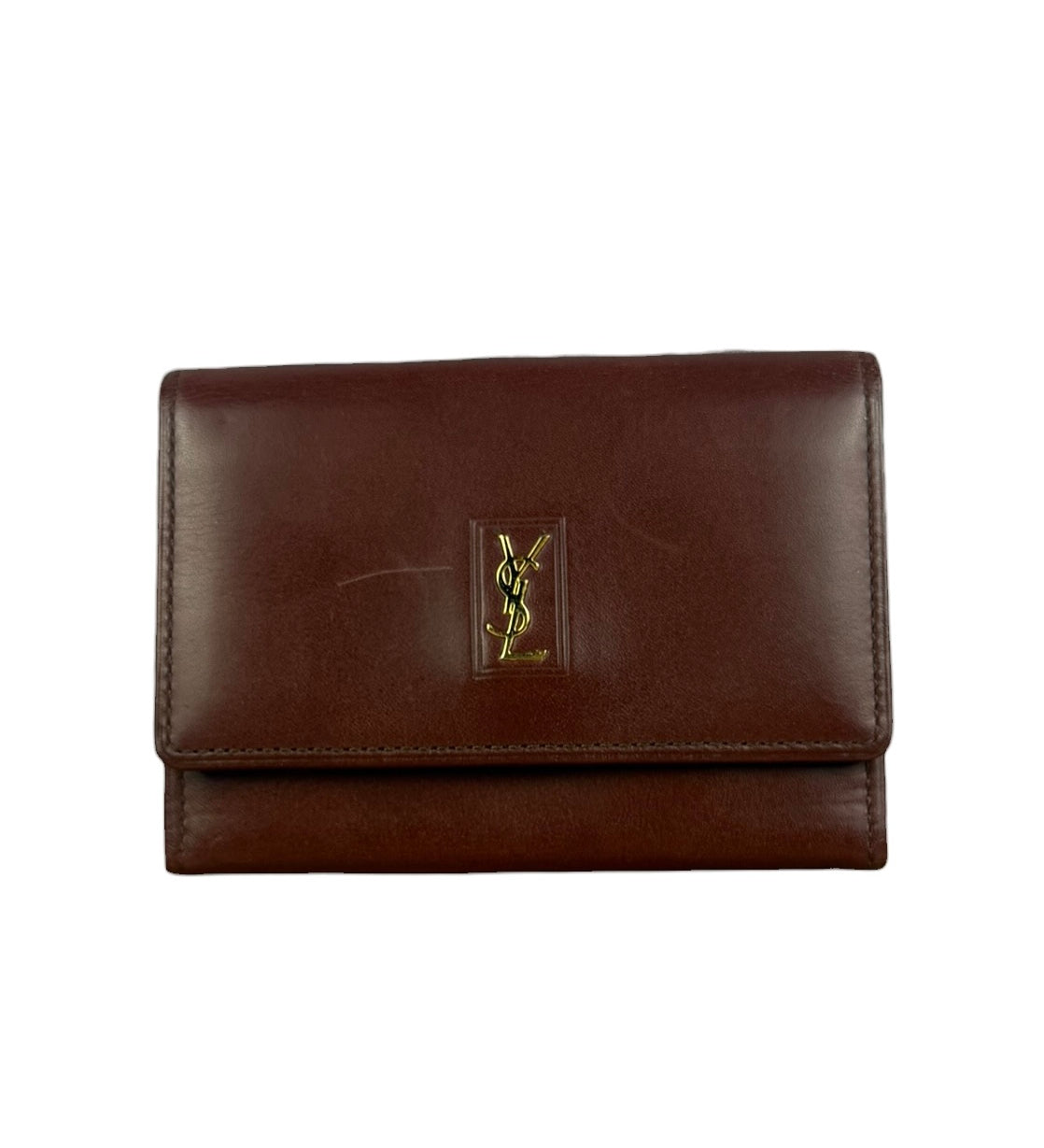 Yves Saint Laurent Red Leather Belle De Jour Flap Wallet