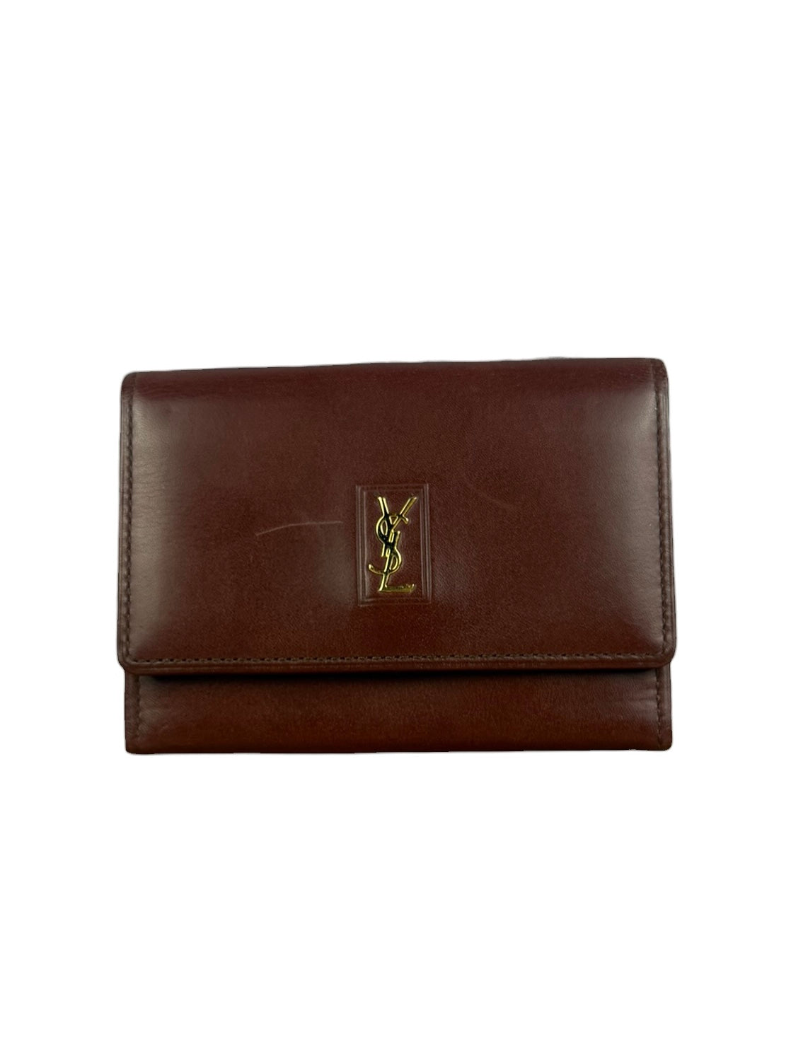 Yves Saint Laurent Red Leather Belle De Jour Flap Wallet