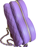 Chanel CC In Love Purple Quilted Leather Heart Bag 2022