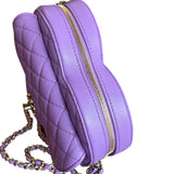 Chanel CC In Love Purple Quilted Leather Heart Bag 2022