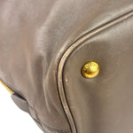 Prada Neutral Taupe Vitello Daino Leather Side Zip Large Shopper Tote