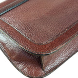 Prada Enameled Metal Triangle Brown Shoulder Bag