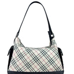 Burberry Black/Beige Saffiano Leather Trim Nova Check Hobo Bag