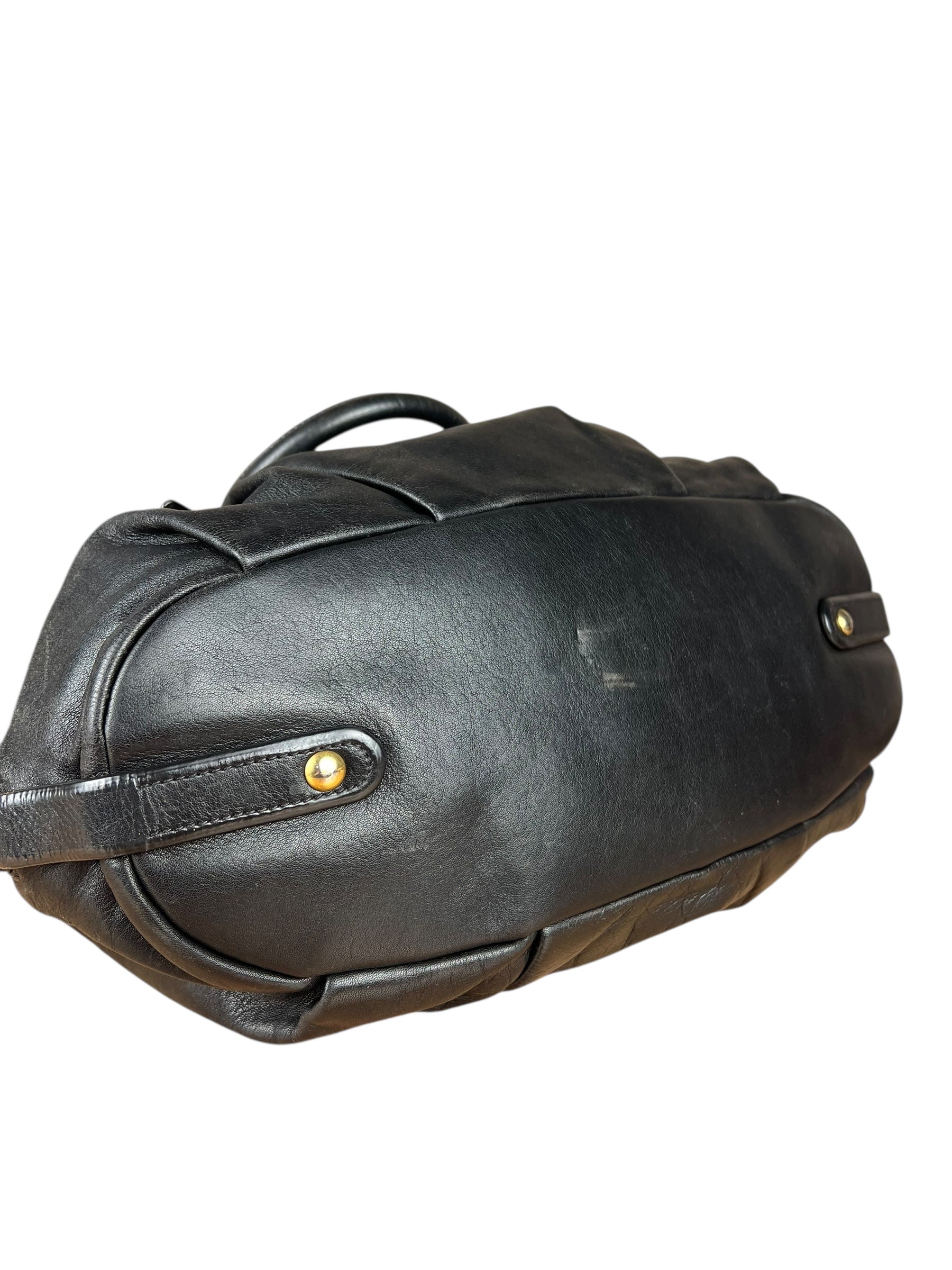 Prada Black Leather Vitello Daino Handbag