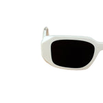 Prada White Symbole Rectangular Sunglasses