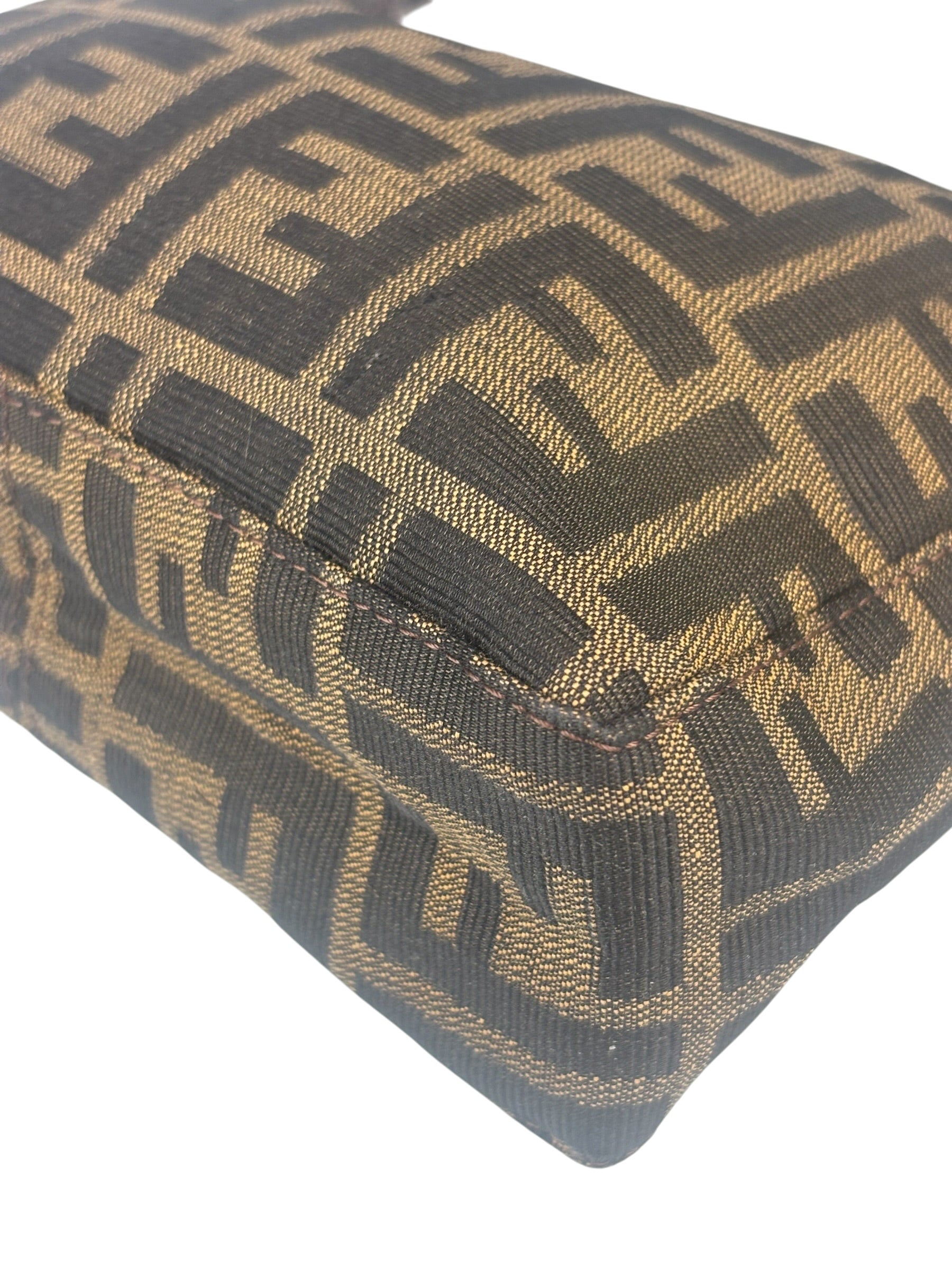 Fendi Leather Trim Zucca Pochette