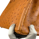 Hermes Birkin 35 Ostrich Leather Handbag Gold Hardware