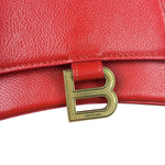 Balenciaga Red Leather Hourglass Small Two-Way Bag