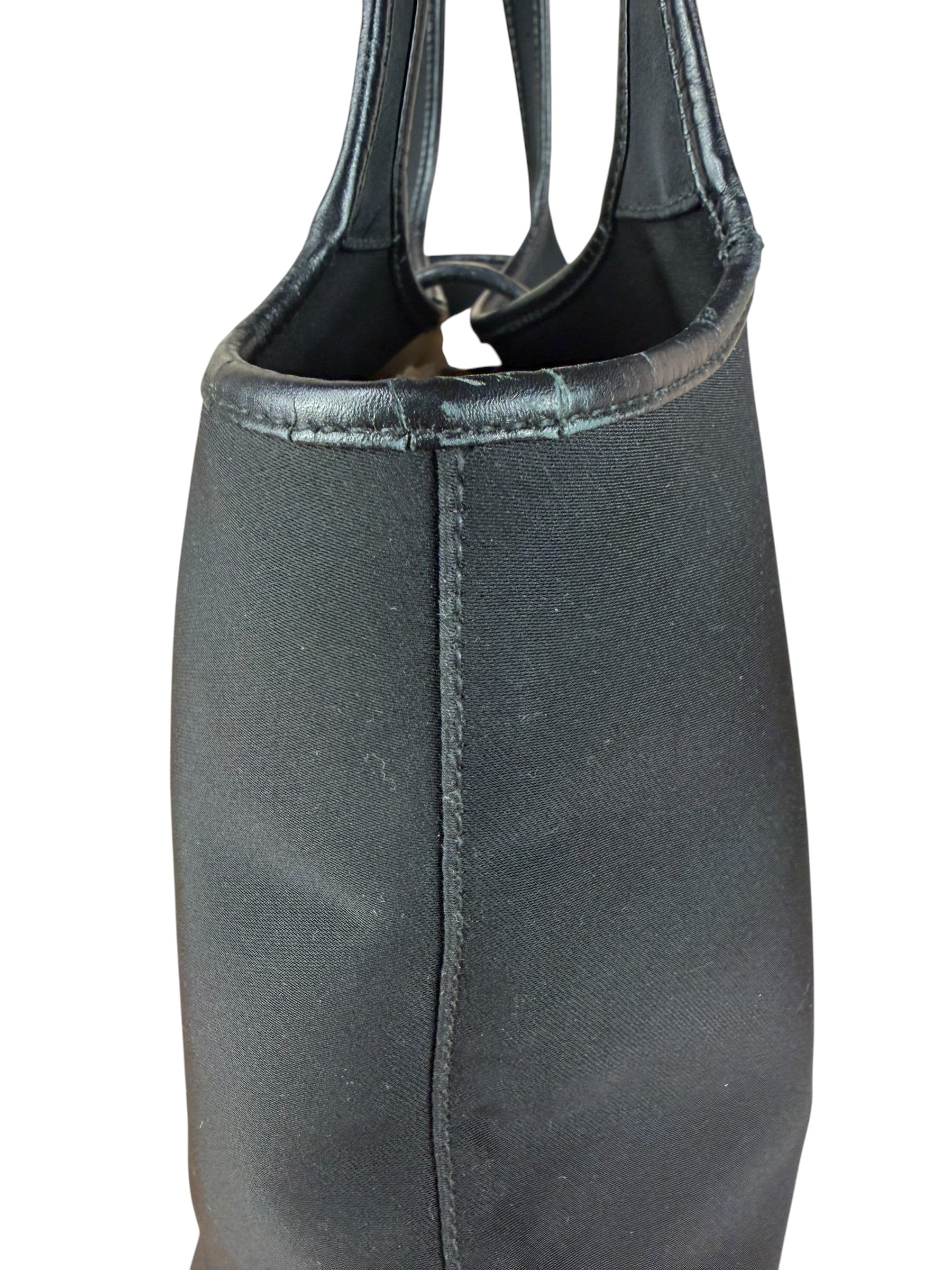 Ferragamo Vintage Black Leather Lined Shoulder Tote