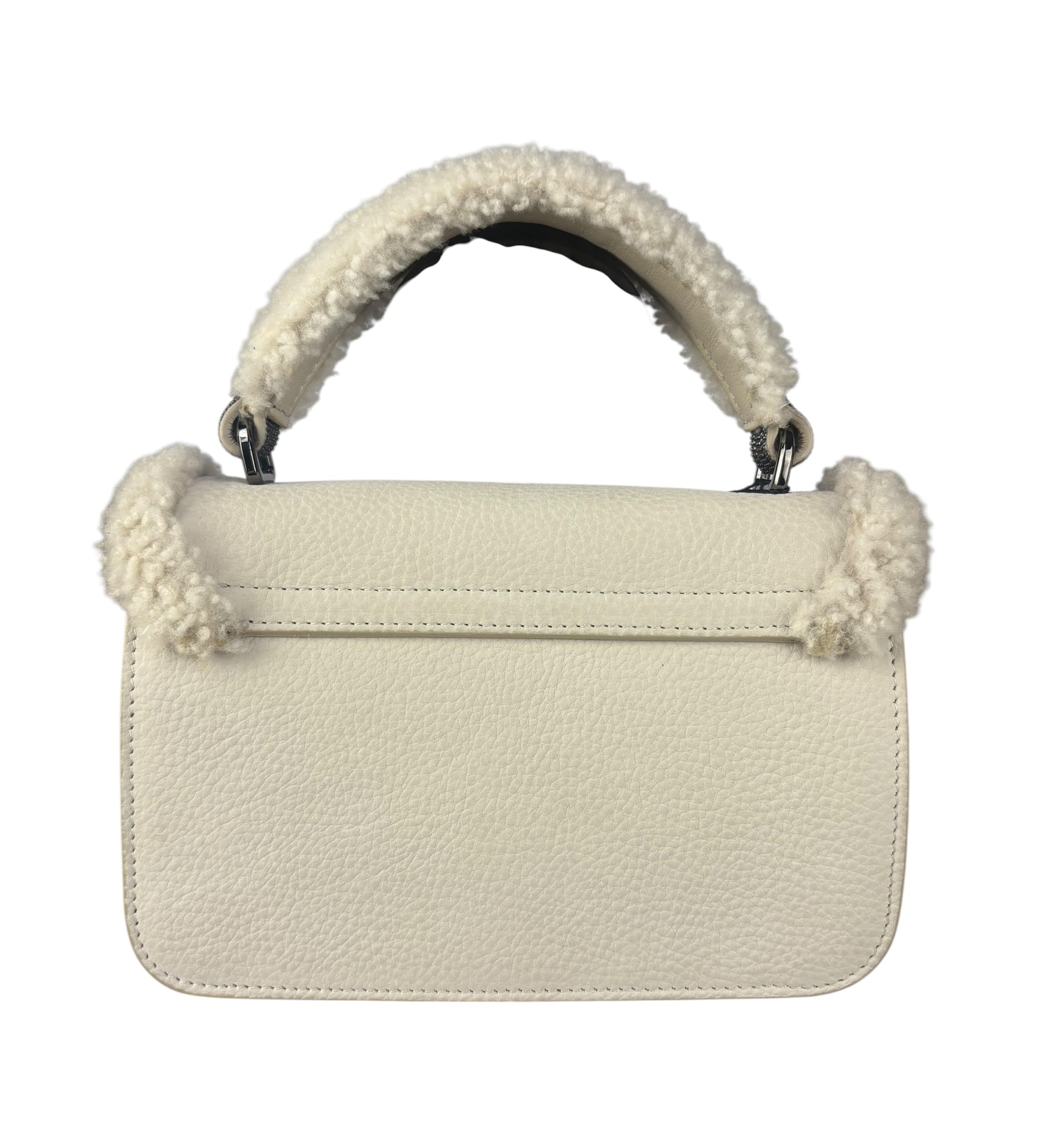 Brunello Cucinelli White Shearling Bag