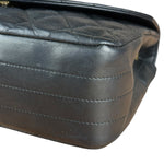 Chanel Black Quilted Half Moon Flap Bag 1990