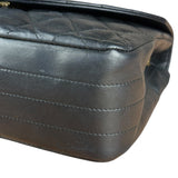 Chanel Black Quilted Half Moon Flap Bag 1990