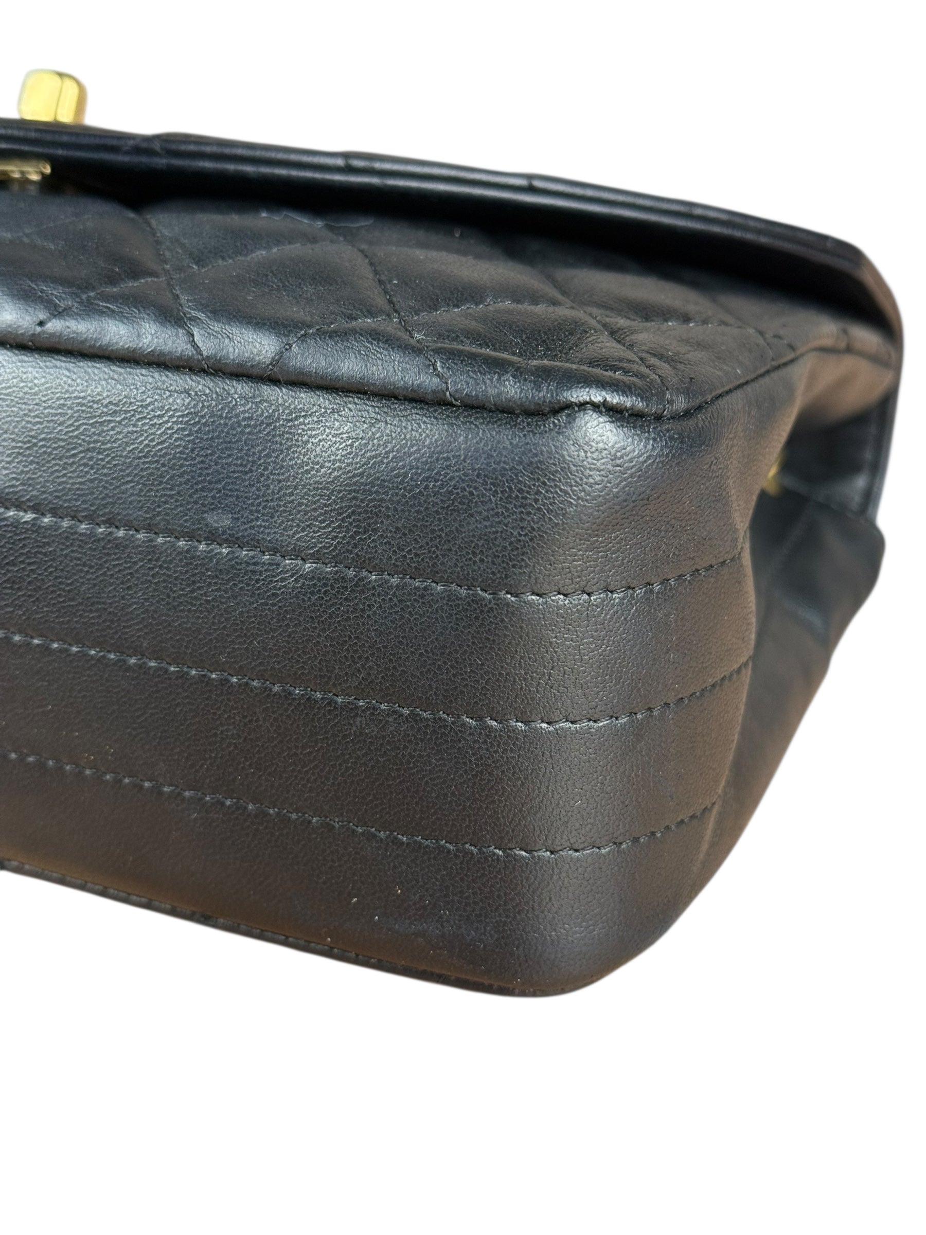 Chanel Black Quilted Half Moon Flap Bag 1990