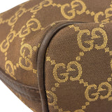 Gucci Brown Leather Trim GG Boat Pochette