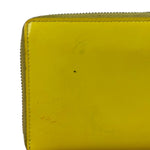Yves Saint Laurent Yellow Patent Leather Zip-Around Long Wallet