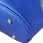 Vivienne Westwood Blue/Green Woven Plaid Saturn Shoulder Bag