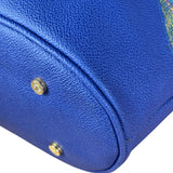 Vivienne Westwood Blue/Green Woven Plaid Saturn Shoulder Bag