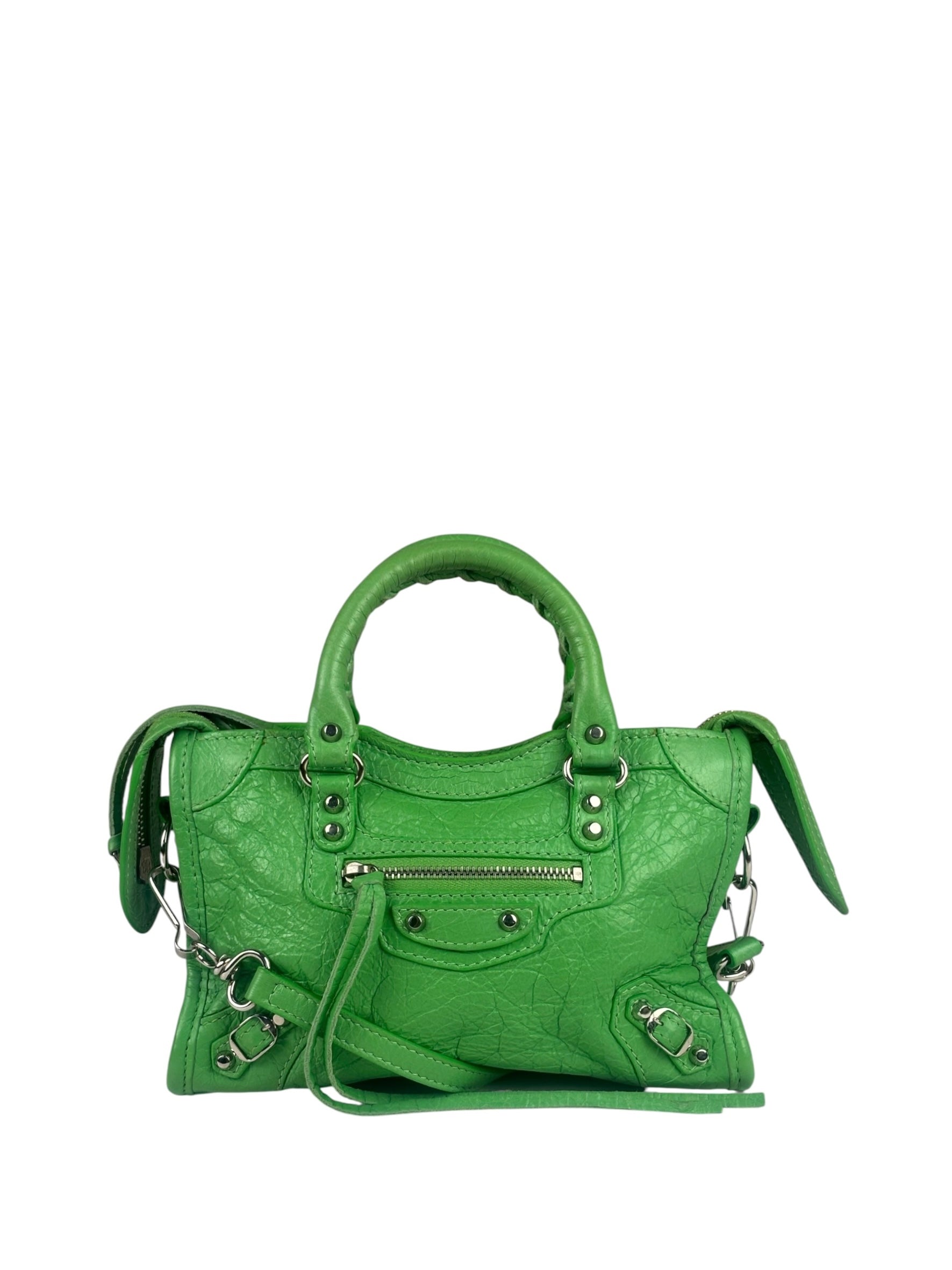 Balenciaga Green Leather Small Le City Two-Way Bag