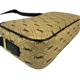 Saint Laurent YSL Beige Logo Print Crossbody Bag