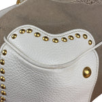 Prada Beige Vitello Trimmed Canapa Bag