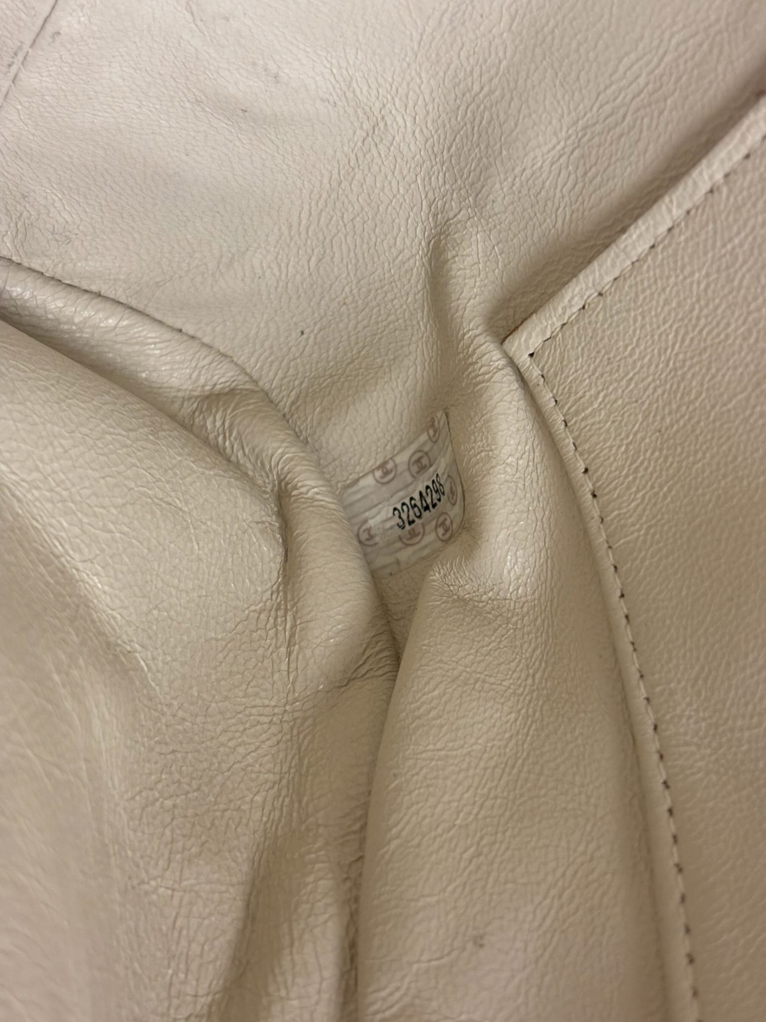 Chanel Vintage Pink/Cream Denim Maxi Stripped Tote 1994