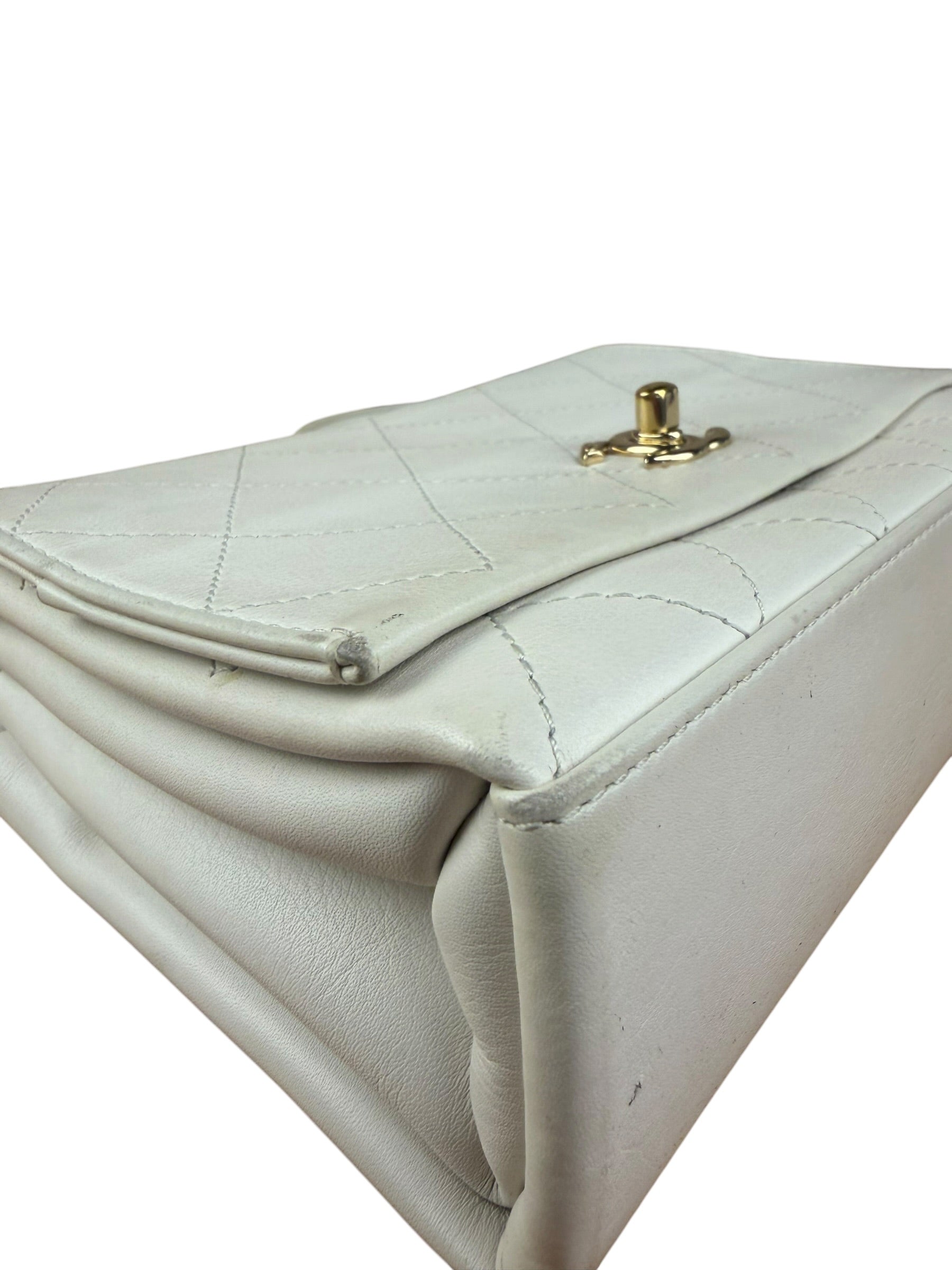 Chanel White Leather Mini Shoulder Bag 1992