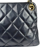Chanel Vintage Black Quilted Leather Shoulder Bag 1987
