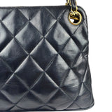 Chanel Vintage Black Quilted Leather Shoulder Bag 1987