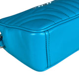 Prada Teal Diagramme Leather Chain Crossbody