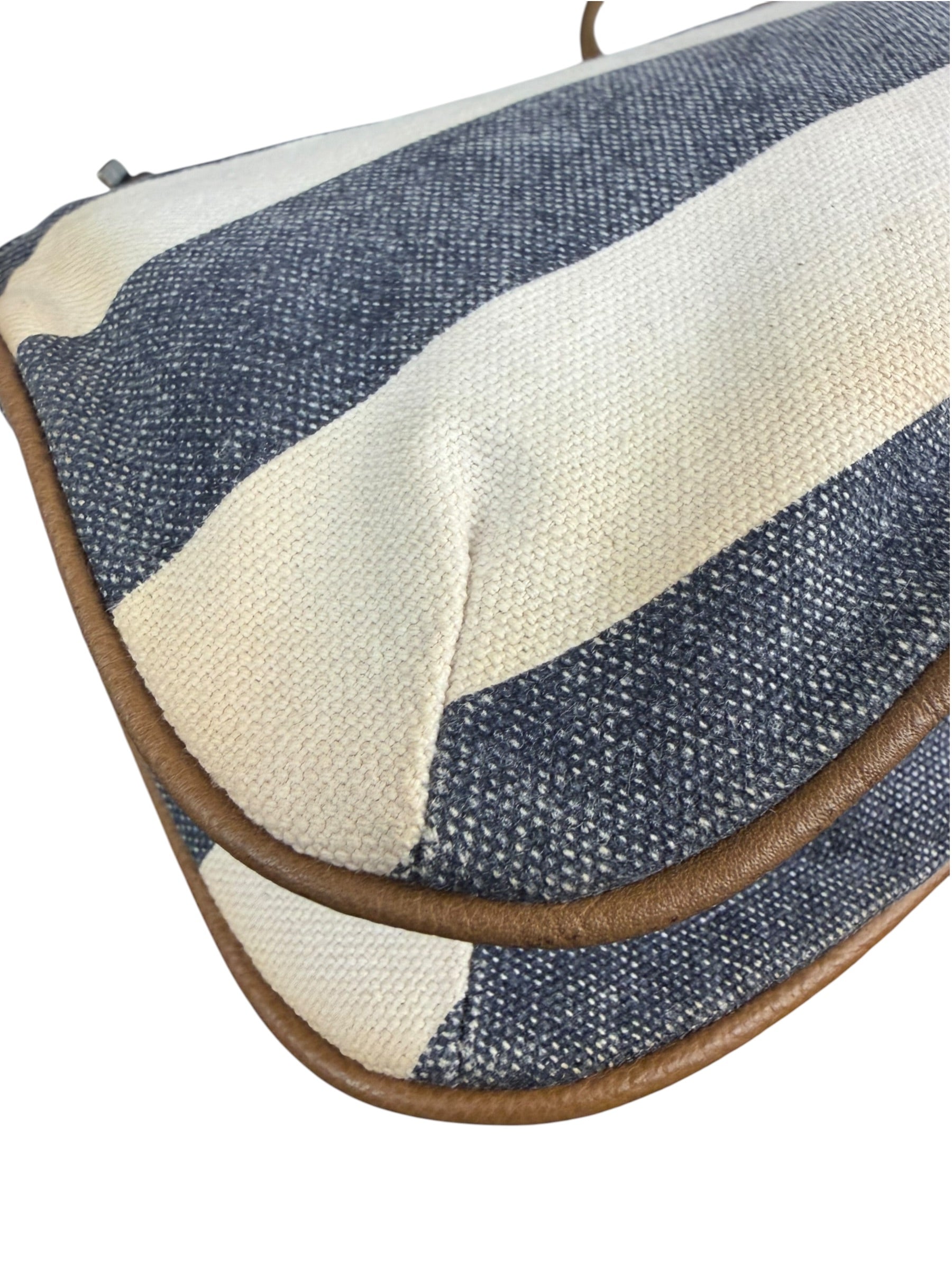 Burberrry Multicolor Leather Trim Striped Crossbody Bag