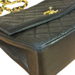 Chanel Black Quilted Leather Chain Flap Bag