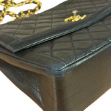 Chanel Black Quilted Leather Chain Flap Bag