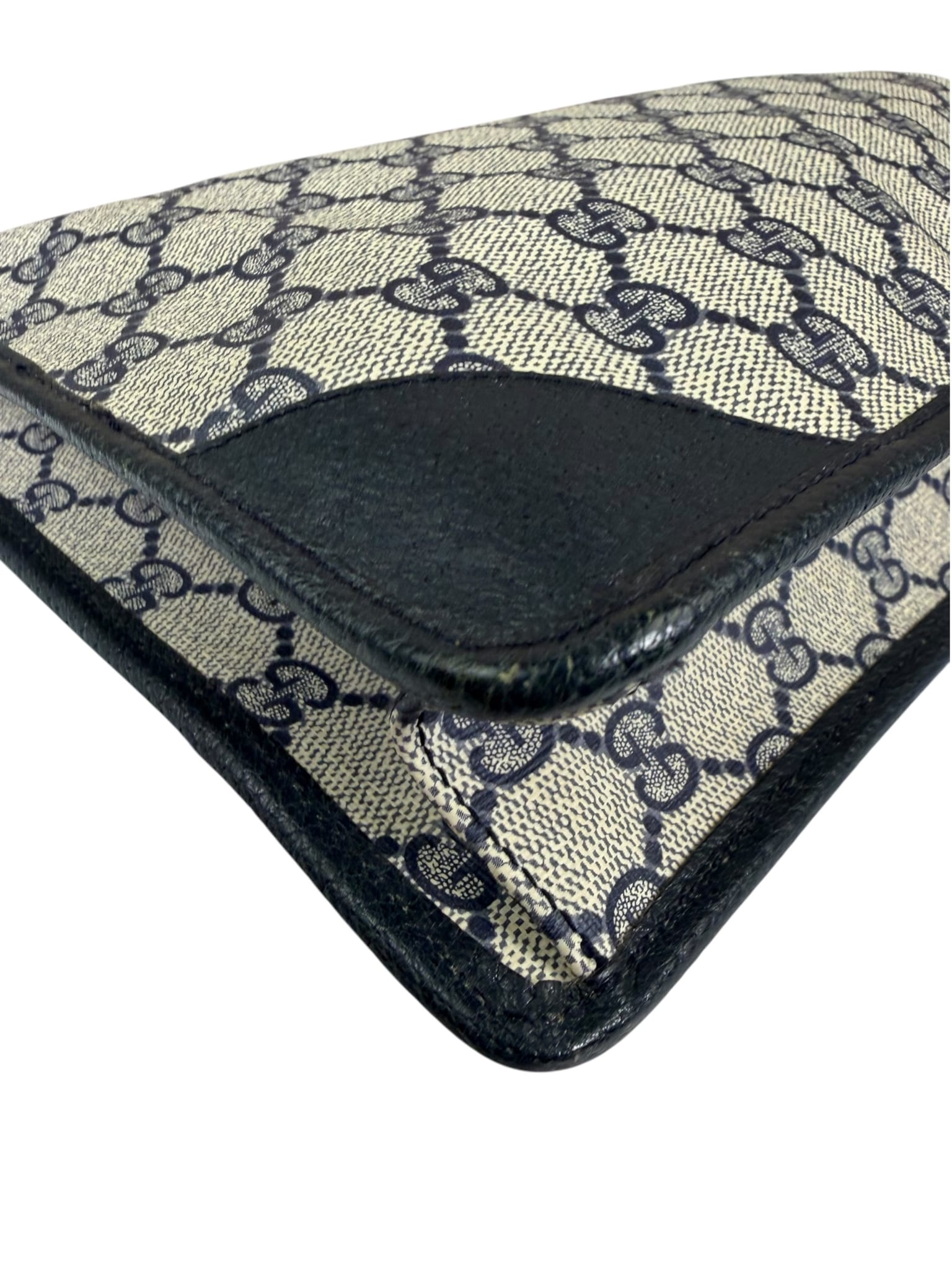 Gucci Vintage GG Coated Canvas Zip Travel Pouch Navy