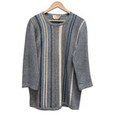 Hermes Vintage Grey Cashmere Striped Sweater