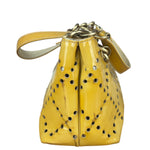Chanel Vintage Yellow Patent Leather Perforated Tote Bag 1987