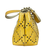 Chanel Vintage Yellow Patent Leather Perforated Tote Bag 1987