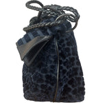 Bottega Veneta Vintage Blue Leopard Chenille Shoulder/Hand Bag