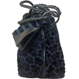 Bottega Veneta Vintage Blue Leopard Chenille Shoulder/Hand Bag