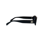 Celine Glossy Black Triomphe Rectangular Sunglasses
