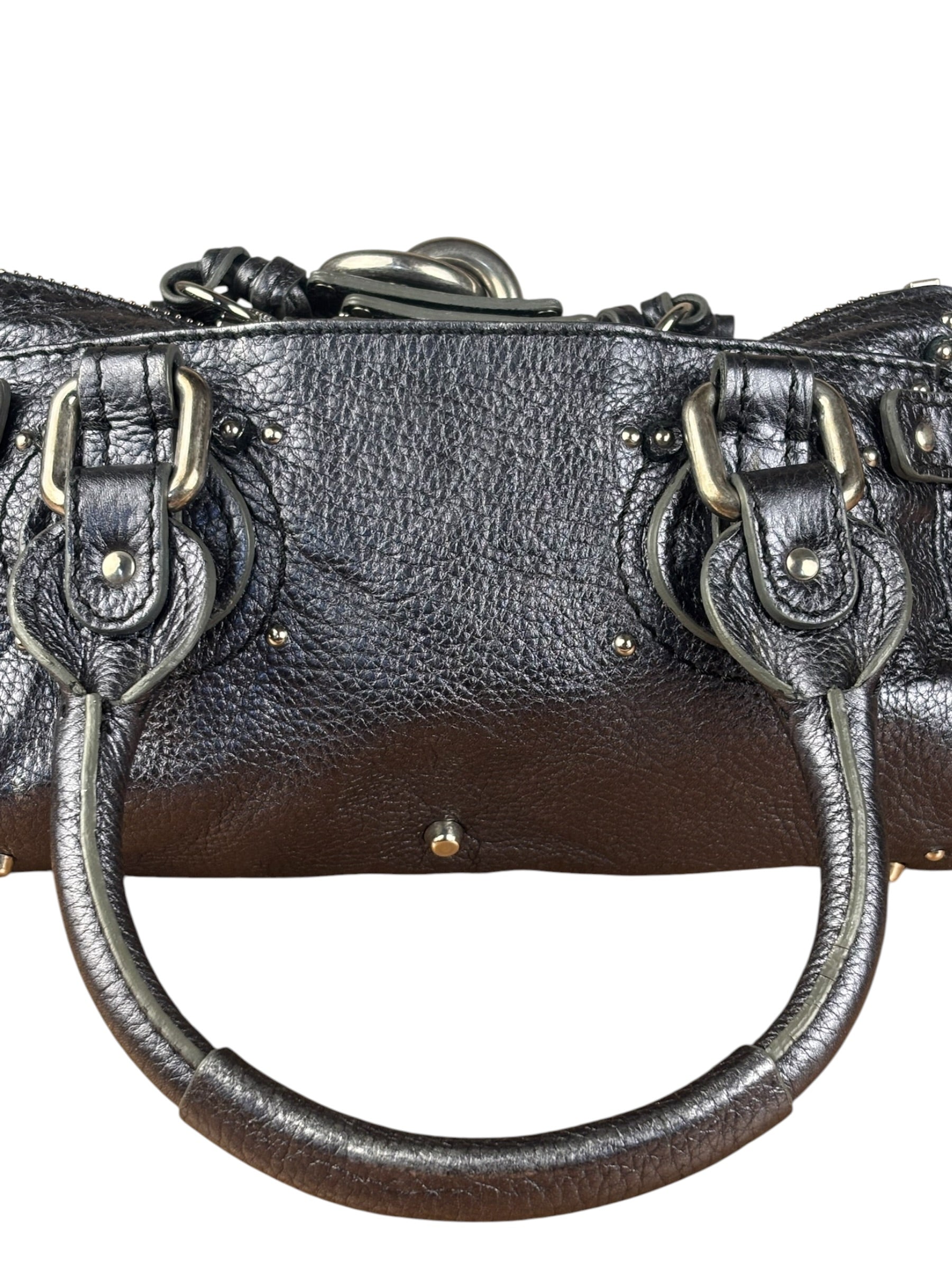 Chloé Grey Metallic Small Paddington Handbag