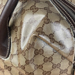 Gucci Vintage GG Coated Canvas Crystal Boston Handbag