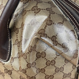 Gucci Vintage GG Coated Canvas Crystal Boston Handbag