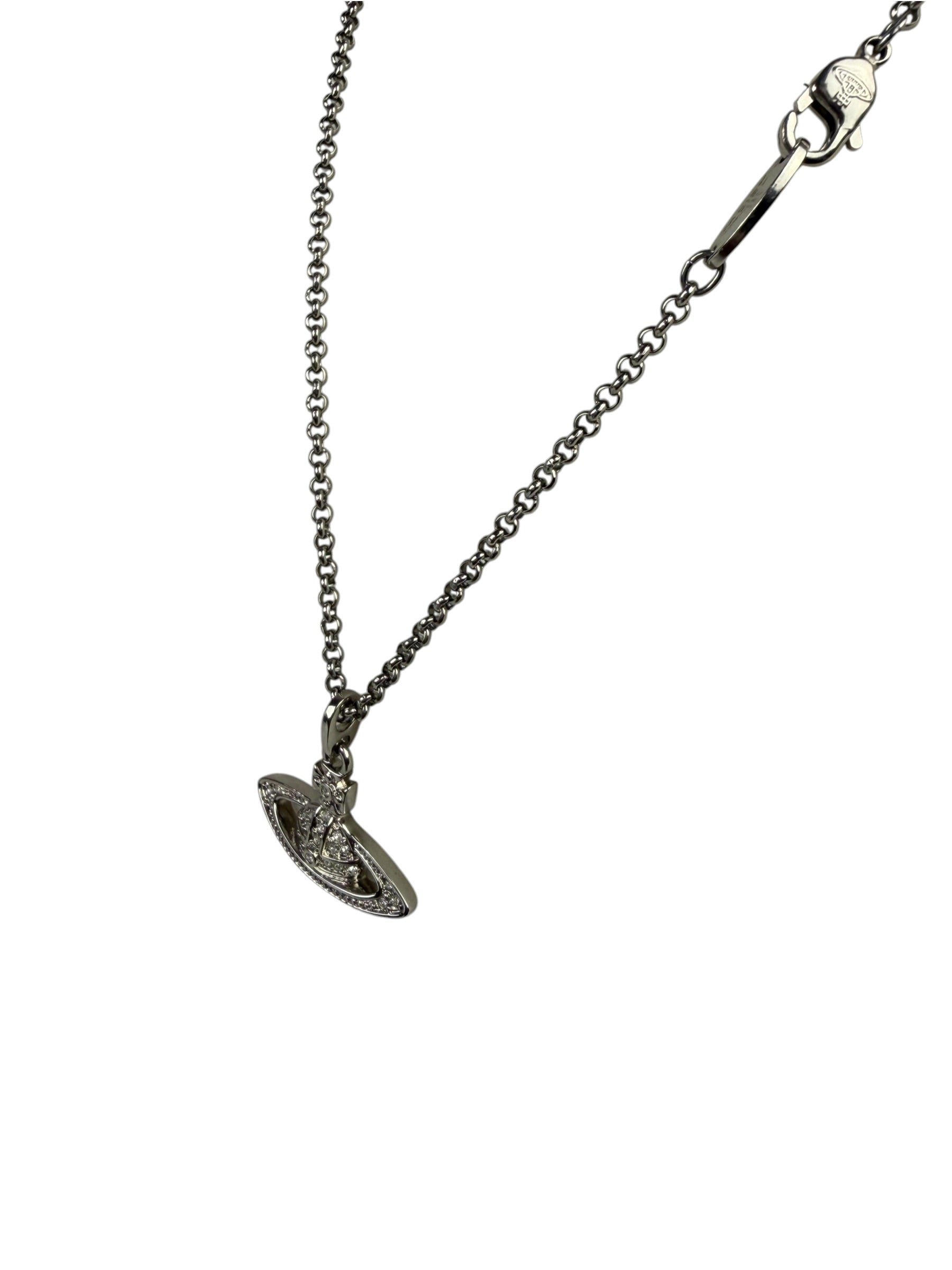 Vivienne Westwood Silver Toned Bas Relief Pendant Necklace