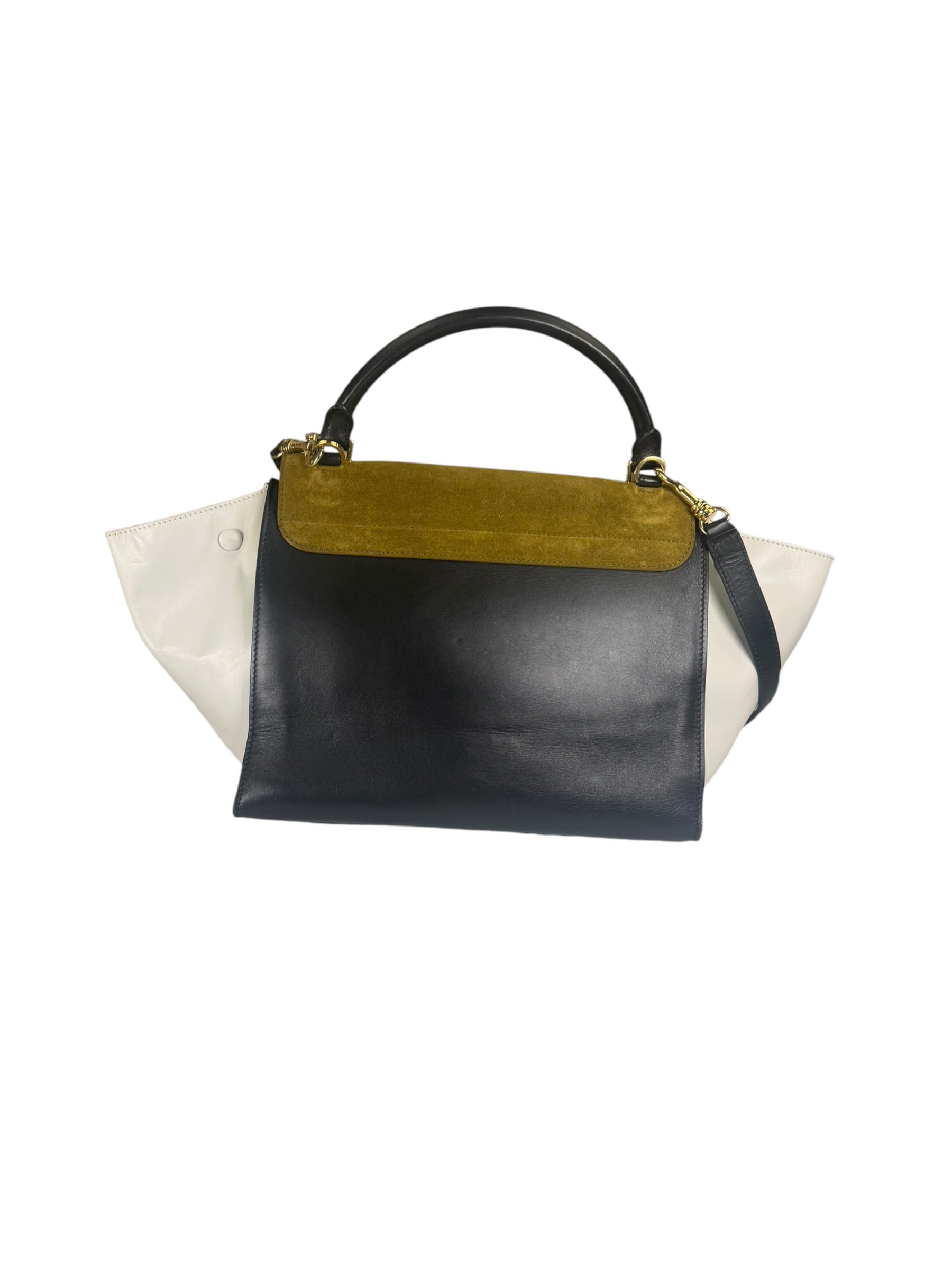 Celine Colorblock Leather/Suede Trapeze Two-Way Bag