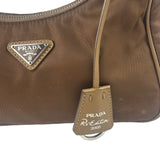 Prada Brown Nylon Pochette Shoulder Bag