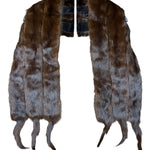 Vintage Dark Brown Fur Tailed Shawl