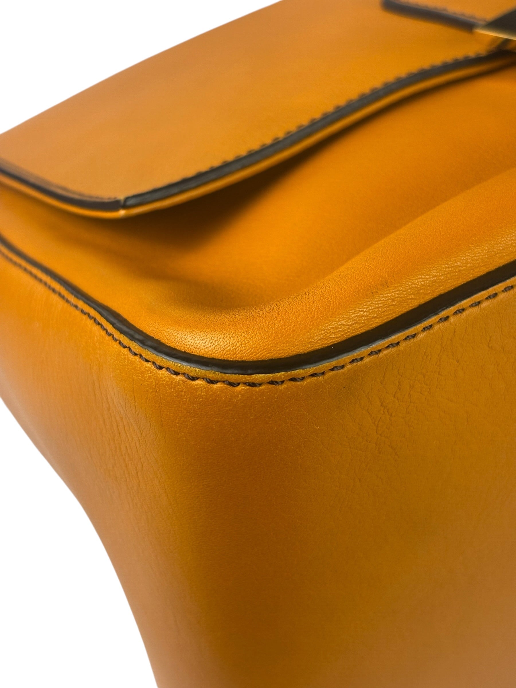 Fendi Brown Leather Mamma Foreever Flap Baguette